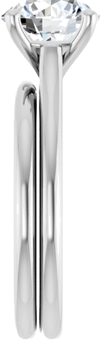 Sužadėtuvių Žiedas „Solitaire“ 585 Baltojo Aukso Round 8mm (9)