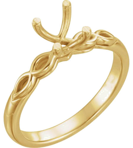Sužadėtuvių Žiedas „Solitaire Sculptural“ 14k yellow gold Round 7.4mm (1)