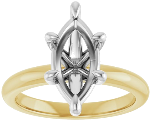Sužadėtuvių Žiedas „Claw-Prong“ 14k yellow/white gold Marquise 13mm x 6.5mm (3)