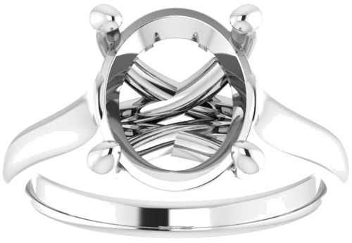 Platinum 11x9 mm Oval Solitaire Engagement Ring Mounting (3)