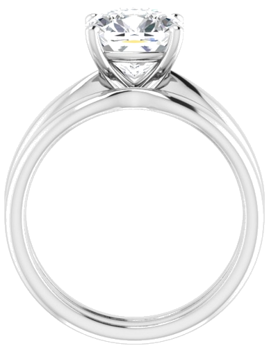 Sužadėtuvių Žiedas 14k white gold Cushion 8mm (7)