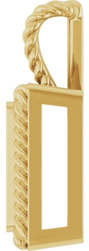 Pakabukas „Rope Bezel-Set Solitaire“ 10k yellow gold Square 8mm (3)