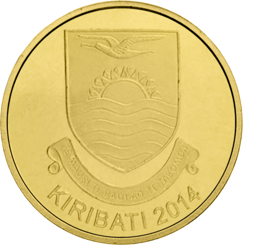 2 doleriai Kalėdų sala Kiribatis 2014 auksinė moneta (2)