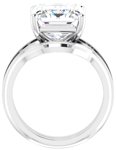 Sužadėtuvių Žiedas „Solitaire“ 14k white gold Emerald 12mm x 10mm (7)