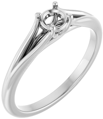 Sužadėtuvių Žiedas „Solitaire“ 14k white gold Round 4.1mm (1)