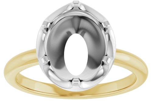 Sužadėtuvių Žiedas „Solitaire“ 14k yellow/white gold Oval 10mm x 8mm (3)