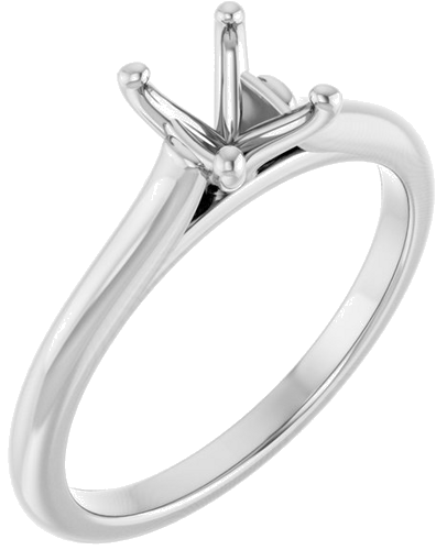 Sužadėtuvių Žiedas „Accented“ 14k white gold Oval 7mm x 5mm (1)