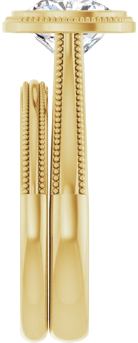 Sužadėtuvių Žiedas „Bezel-Set Solitaire“ 14k yellow gold Cushion 7.5mm (9)