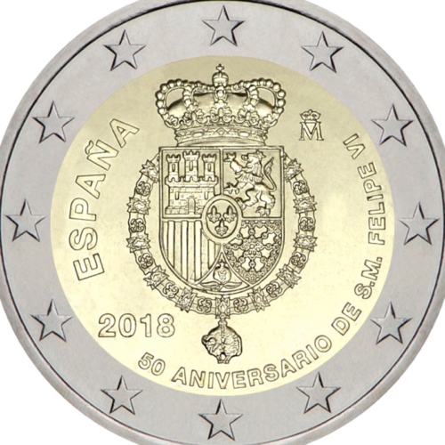 2018 Ispanija Filipe VI 2 eurų moneta (2)
