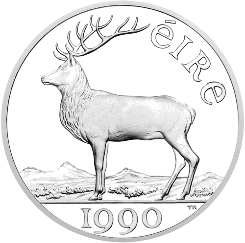 1990 Съвет на ЕИО Ирландия 10 ECU сребърна монета (1)