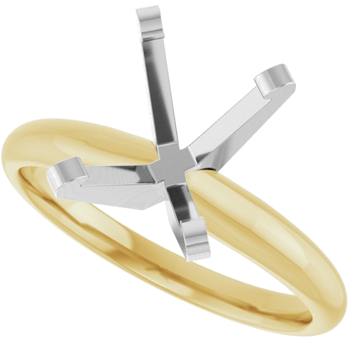 Sužadėtuvių Žiedas „Solitaire“ 14k yellow/white gold Oval 10mm x 8mm (5)