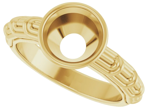 Sužadėtuvių Žiedas „Solitaire“ 585 Geltonojo Aukso Round 8mm (5)