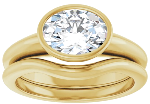 Sužadėtuvių Žiedas „Bezel-Set Solitaire“ 14k yellow gold Oval 8.5mm x 6.5mm (8)