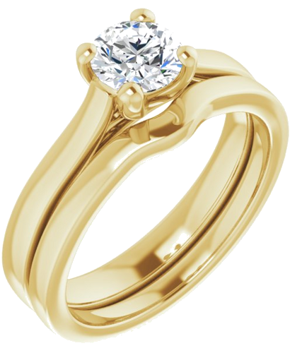 Sužadėtuvių Žiedas 18k yellow gold Round 5.5mm (6)