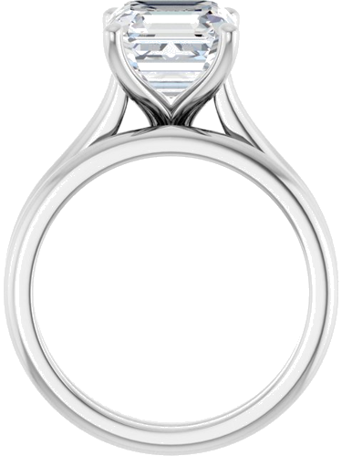 Sužadėtuvių Žiedas „Accented“ 14k white gold Asscher 8mm (7)