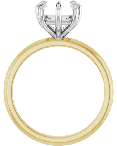 Sužadėtuvių Žiedas „Claw-Prong“ 14k yellow/white gold Asscher 7mm (2)