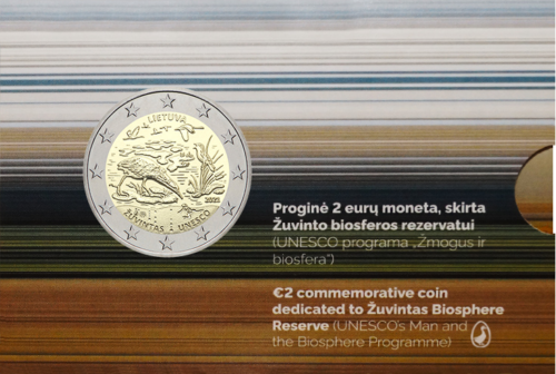 2021 Литва Биосферный резерват Жувинтас монета 2 евро BU в карточке (2)