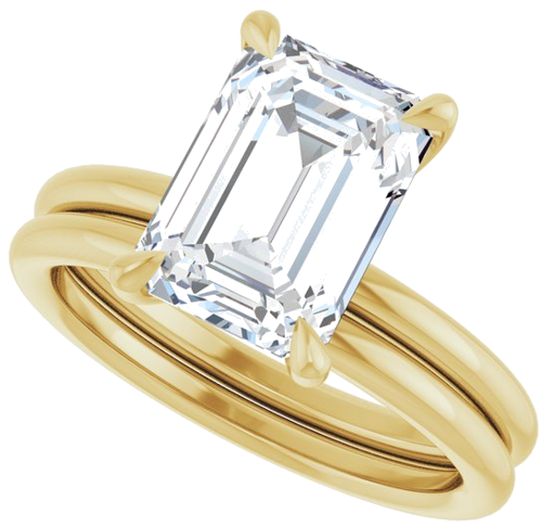 Sužadėtuvių Žiedas „Claw-Prong Solitaire“ 10k yellow gold Emerald 10mm x 7mm (10)