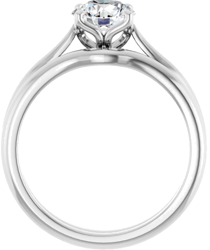 14K White  6.5 mm Round Solitaire Engagement Ring Mounting (7)