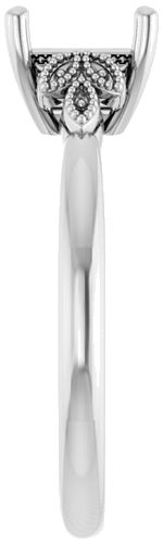 Sužadėtuvių Žiedas „Solitaire“ 10k white gold Square 5.5mm (4)