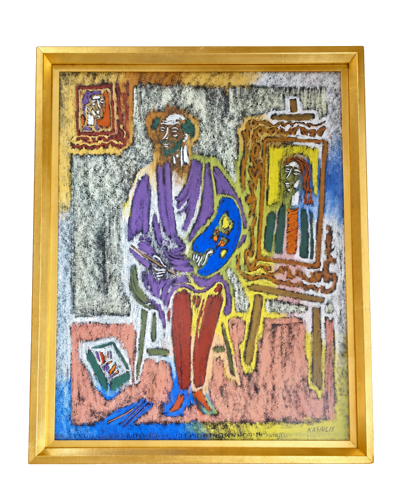 Untitled Painting, Vytautas Kasiulis, pastel on paper, 1960s (1)