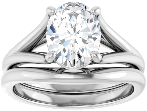 Sužadėtuvių Žiedas „Solitaire“ 14k white gold Oval 9mm x 7mm (8)