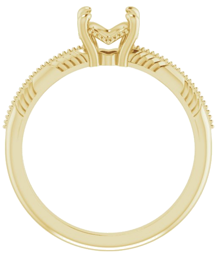 14K Yellow 6.5 mm Round Solitiare Engagement Ring Mounting (2)