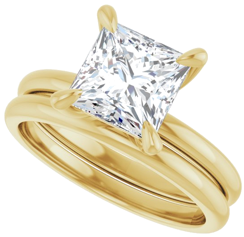 Sužadėtuvių Žiedas „Solitaire“ 585 Geltonojo Aukso Square 7mm (10)