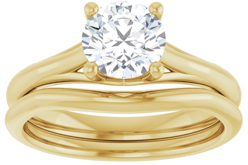 14K Yellow 6.5 mm Round Solitaire Engagement Ring Mounting (8)