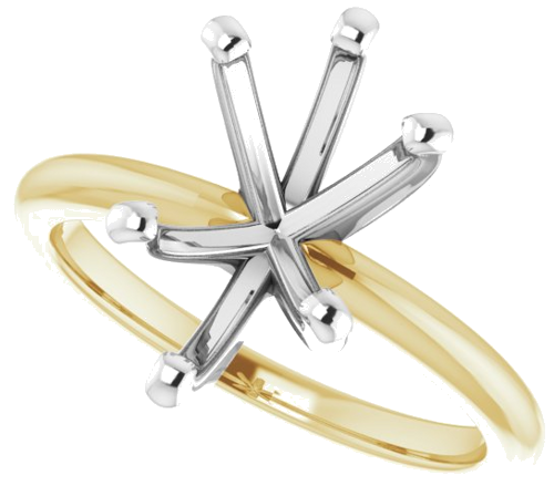 14K Yellow   White  12x8 mm Pear Solitaire Engagement Ring Mounting (5)