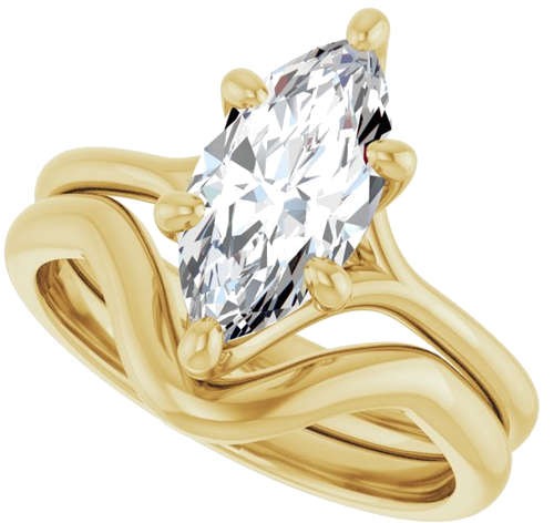 Sužadėtuvių Žiedas „Solitaire“ 750 Geltonojo Aukso Marquise 12mm x 6mm (10)