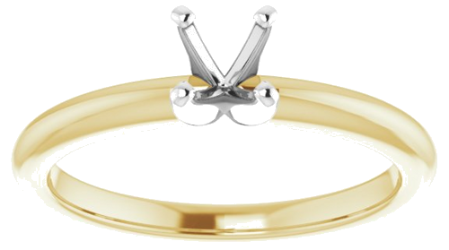 14K Yellow   Platinum 4.8 mm Round Solitaire Engagement Ring Mounting (3)