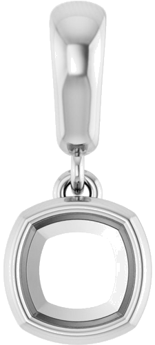 14K White  5 mm Cushion Pendant Mounting (1)