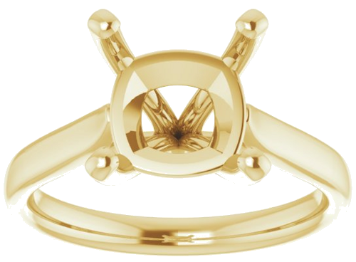 Sužadėtuvių Žiedas 14k yellow gold Cushion 9mm (3)