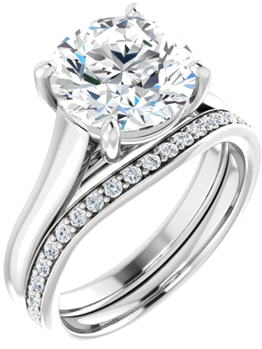 Sužadėtuvių Žiedas „Solitaire“ 585 Baltojo Aukso Round 9.4mm (6)