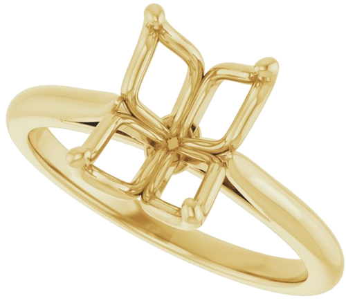 Sužadėtuvių Žiedas „Solitaire“ 585 Geltonojo Aukso Emerald 9mm x 7mm (5)