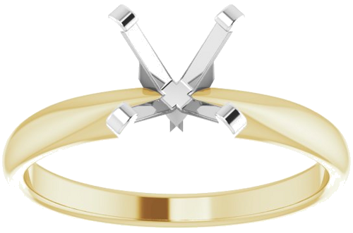 Sužadėtuvių Žiedas „Solitaire“ 585 Baltojo Ir Geltonojo Aukso Round 7mm (3)