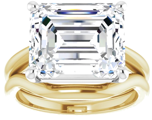 Sužadėtuvių Žiedas „Solitaire“ 14k yellow/white gold Emerald 12mm x 10mm (8)