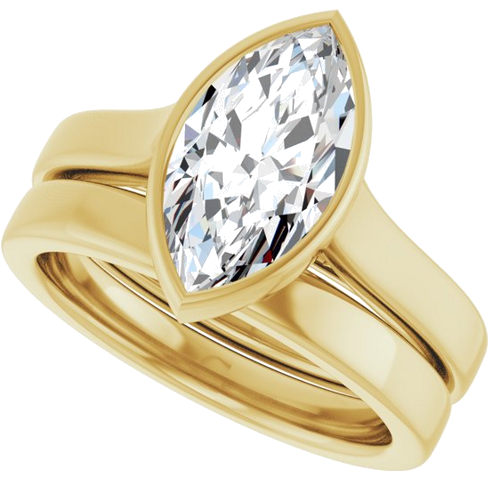 Sužadėtuvių Žiedas „Bezel-Set Solitaire“ 14k yellow gold Marquise 12.5mm x 6.5mm (10)