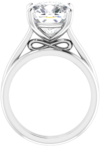 Sužadėtuvių Žiedas „Accented Infinity-Inspired“ 14k white gold Cushion 10mm (7)