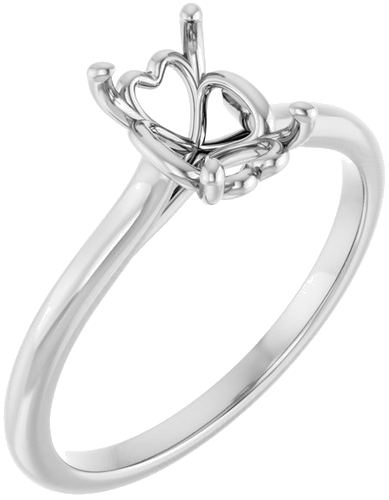 Sužadėtuvių Žiedas „Solitaire“ 14k white gold Emerald 7mm x 5mm (1)