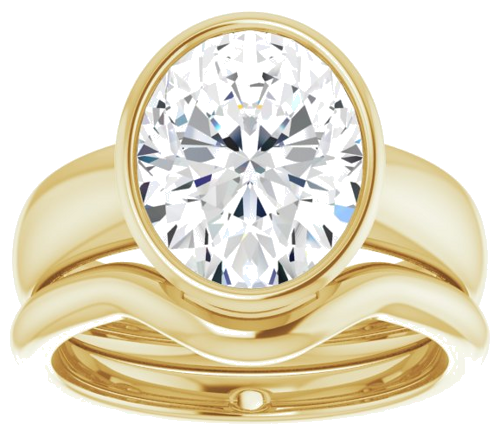 Sužadėtuvių Žiedas „Bezel-Set Solitaire“ 14k yellow gold Oval 11mm x 9mm (8)