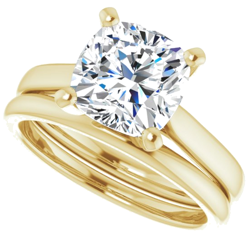 14K Yellow 8 mm Cushion Engagement Ring Mounting (10)