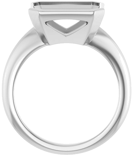 Sužadėtuvių Žiedas „Bezel-Set Solitaire“ 14k white gold Emerald 11mm x 9mm (2)