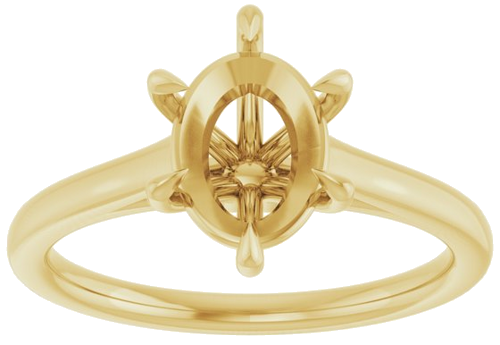 Sužadėtuvių Žiedas „Claw-Pong“ 14k yellow gold Oval 9mm x 7mm (3)