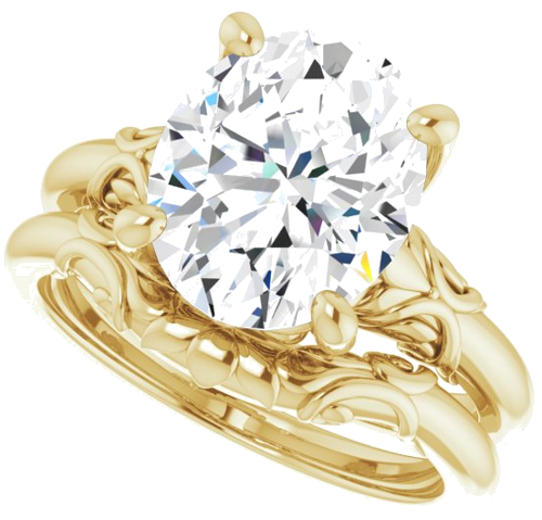 Sužadėtuvių Žiedas „Solitaire“ 14k yellow gold Oval 11mm x 9mm (10)