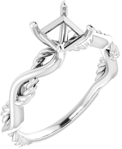 Sužadėtuvių Žiedas „Infinity-Inspired“ 585 Baltojo Aukso Square 5mm (1)