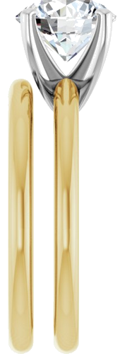 Sužadėtuvių Žiedas „Solitaire“ 750 Geltonojo Aukso Ir 950 Platinos Round 8mm (9)