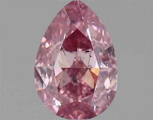 0.5 carat Fancy Intense Purplish Pink-SI2 Natūralus Pear Deimantas (1)