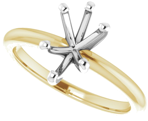 14K Yellow   White  9x6 mm Pear Solitaire Engagement Ring Mounting (5)